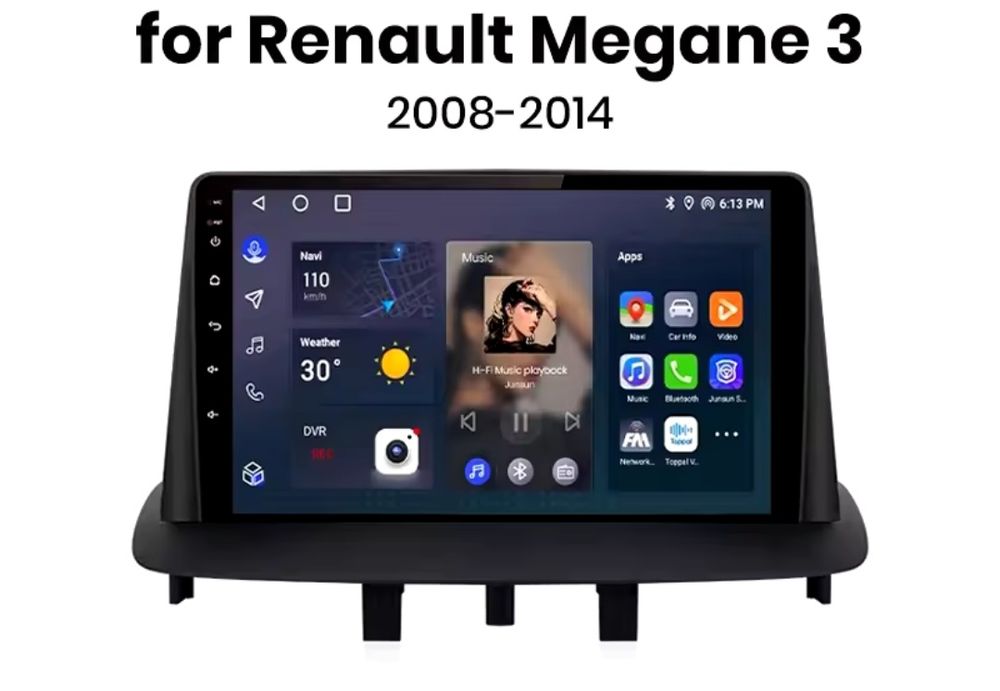 Radio Android Megane 3 + 4 GB RAM + 32 GB ROM + Carplay + GPS (Novos)