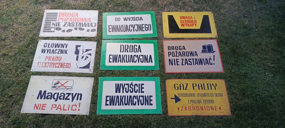 Stare metalowe tablice informacyjna prl  50/30