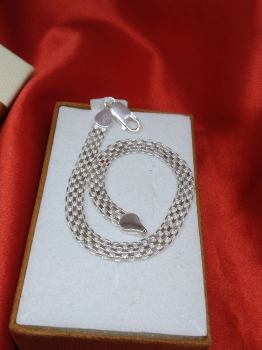 Piękna srebrna bransoletka Bismarck, srebro 925, dł. 19,5 cm