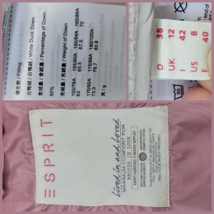 Пуховик ультралегкий Espirit. Куртка пух легкая