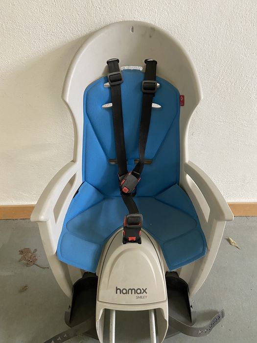 Cadeira infantil Hamax Smiley traseira cinza azul