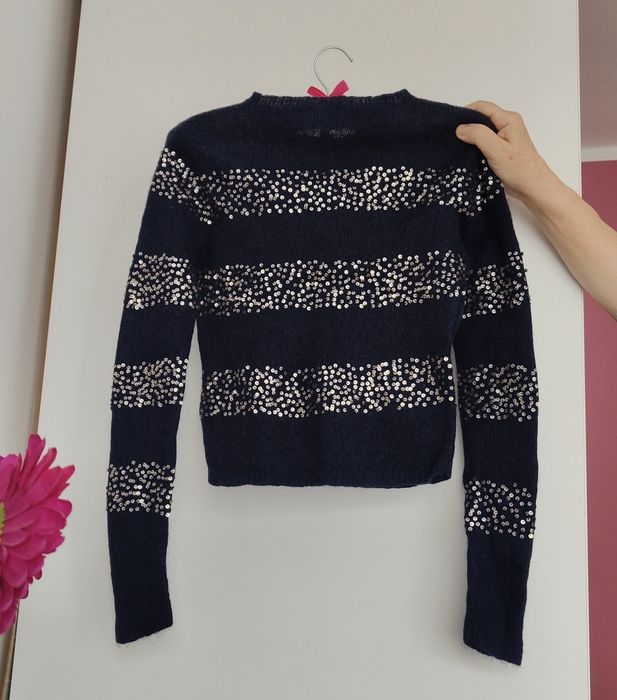 Tommy Hilfiger & Gigi Hadid Sweter wełna moher cekiny XS / S markowy premium