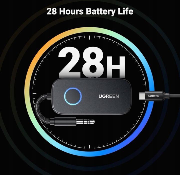 UGREEN CM672 Transmitter Jack Bluetooth 5.2 Audio Odbiór Wysyłanie 300