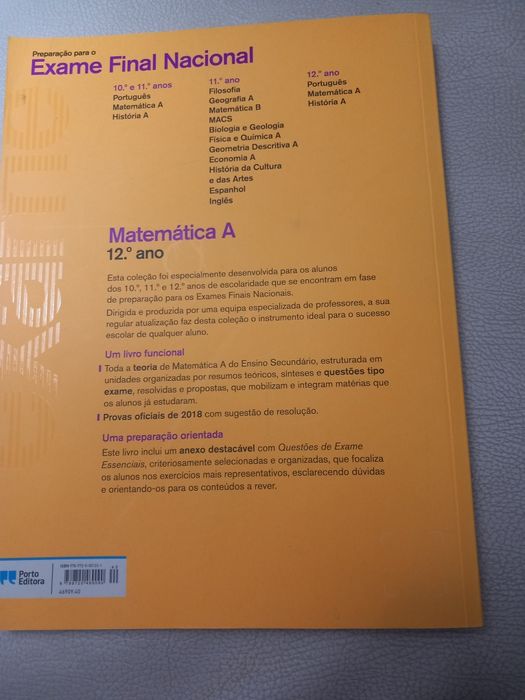 Livro "exame 12" de Matemática A