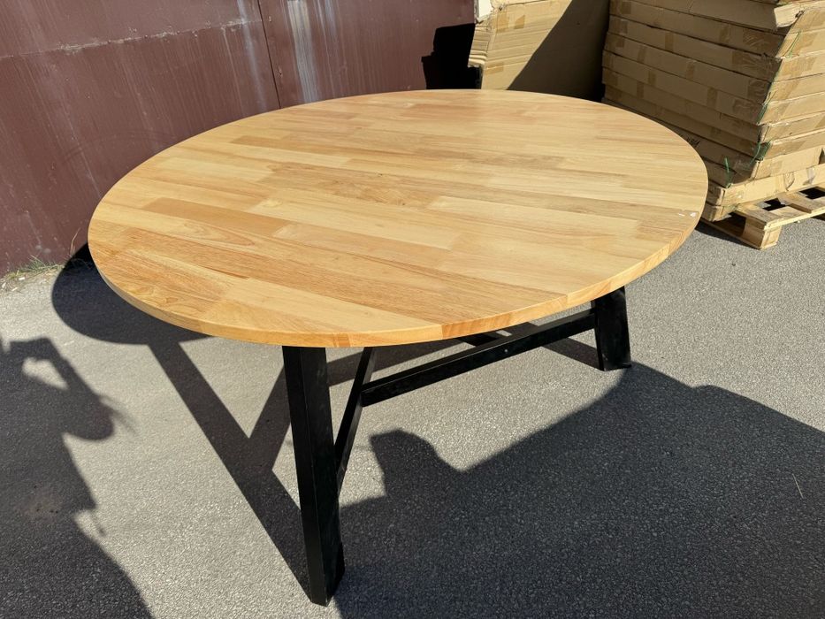Stół okrągły lite drewno 144cm średnica 76cm wys Lectus
