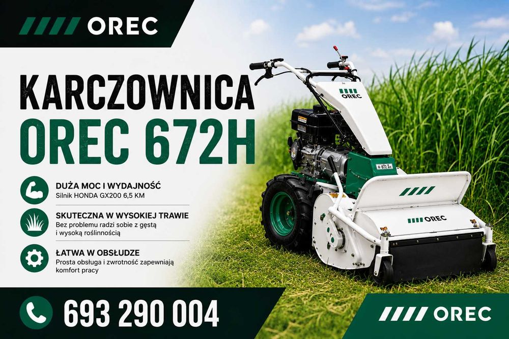 Karczownica bijakowa i rotacyjna, do nieużytków Orec 672H,SH71-wynajem