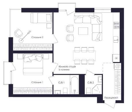 AVALON UP 2 кімнатна квартира БЕЗ КОМІСІЇ