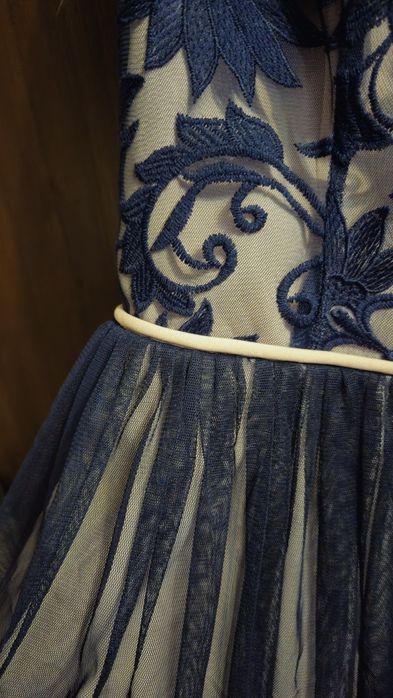 Sukienka granatowo rozowa