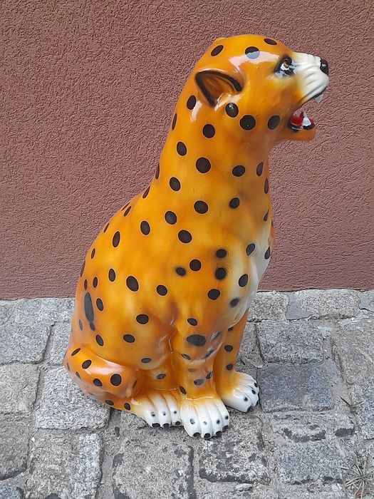 Leopardo de Louça, Onça, Pantera - Cerâmica Portuguesa - Dálmatas -TOP