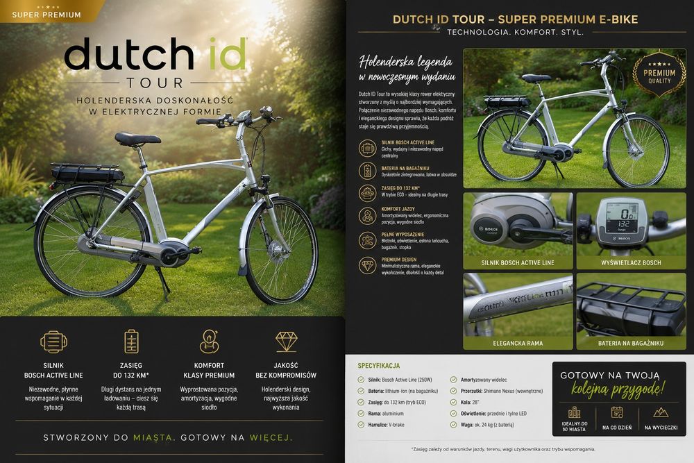 Dutch ID Tour Bosch Active Line – holenderski rower elektryczny premium /
