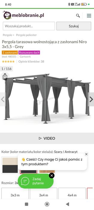 Pergola ogrodowa 3 X5,5m