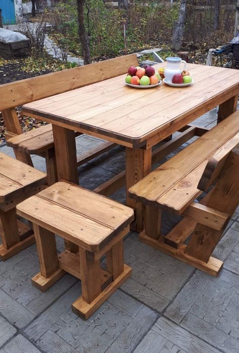 Качеля деревянная стол лавочка