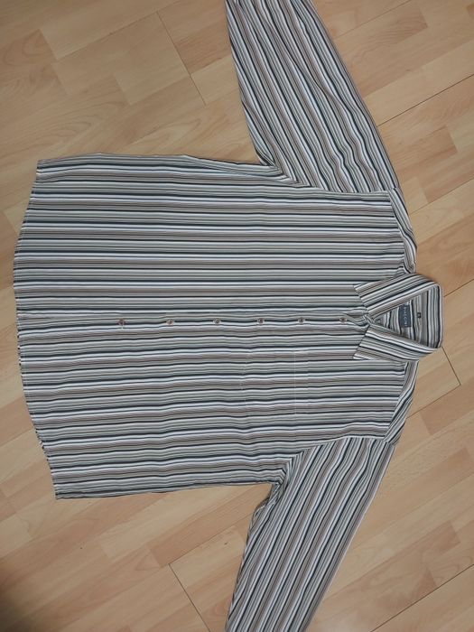 Koszula w paski męska xxl duża długi rękaw bawełna