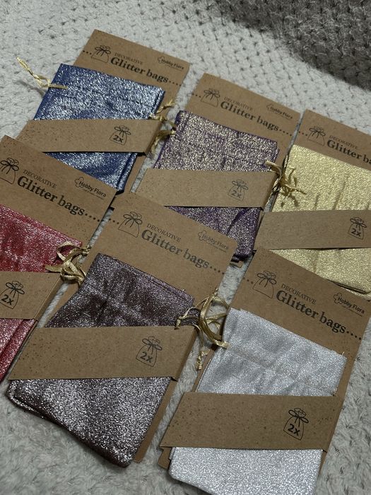 Świecące woreczki na prezent torebki 2szt