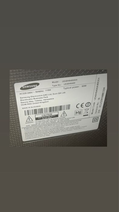 Telewizor Samsung Uszkodzony