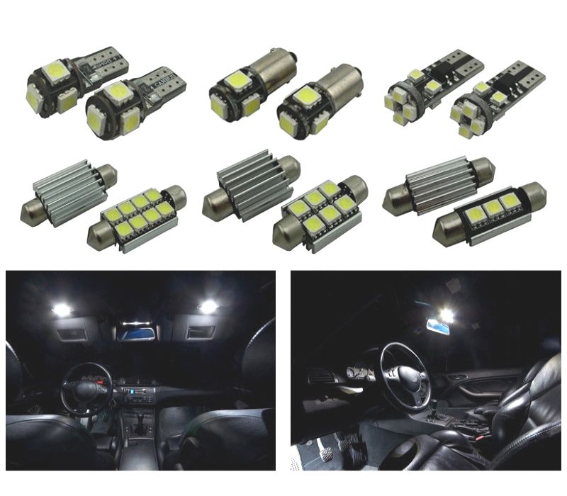 KIT 15 LAMPADAS LED INTERIOR BMW E46 COUPE SEDAN 318I 325I 328I 330I M3 99-05