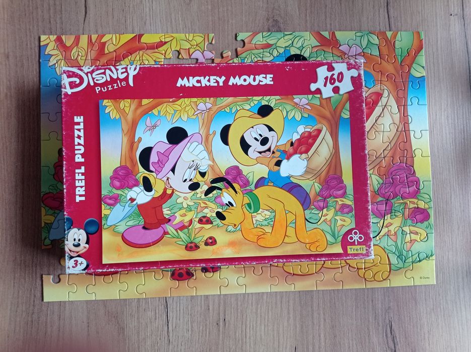 Puzzle Trefl 160, Disney, Myszka Miki, zbiór jabłek, stary Trefl