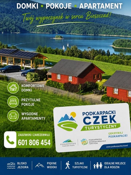 Pokoje z widokiem na J.Solińskie/ Polańczyk/Bieszczady