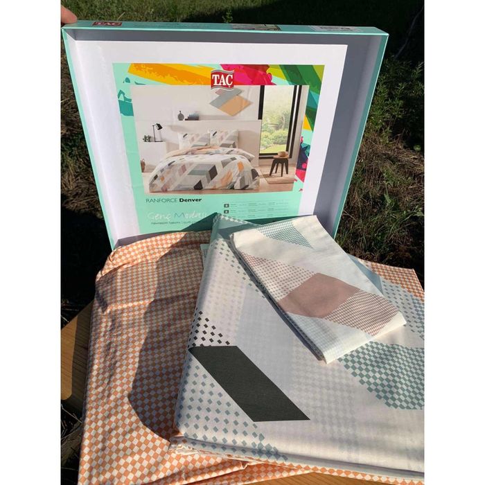 Постельное белье Tac ранфорс евро с простынью на резинке