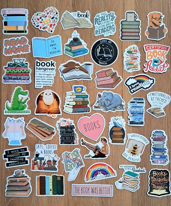 Zestaw naklejek mix 40szt książka książki naklejki wlepki planer