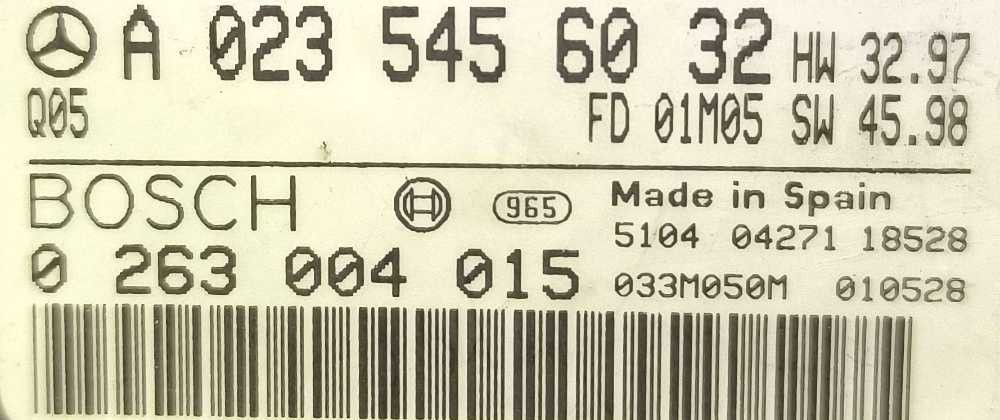 Centralina Sensores Estacionamento MERCEDES-BENZ A-CLASS (W168) ano 1997