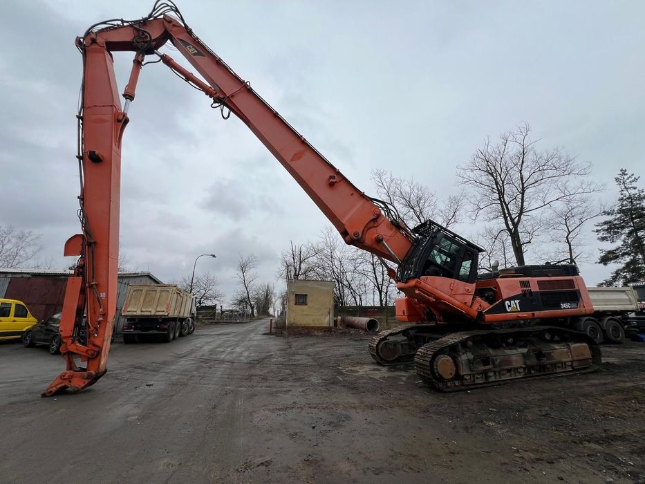 Caterpillar 345C UHD  ramie do wyburzeń 28 m + ramie do kopania