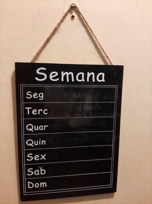 Placa de Ardósia p/Organização Semanal