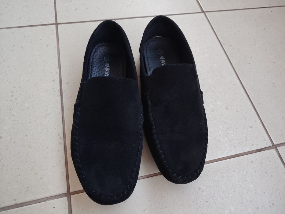 Mokasyny chłopięce Haver buty wizytowe eleganckie czarne komunia 38