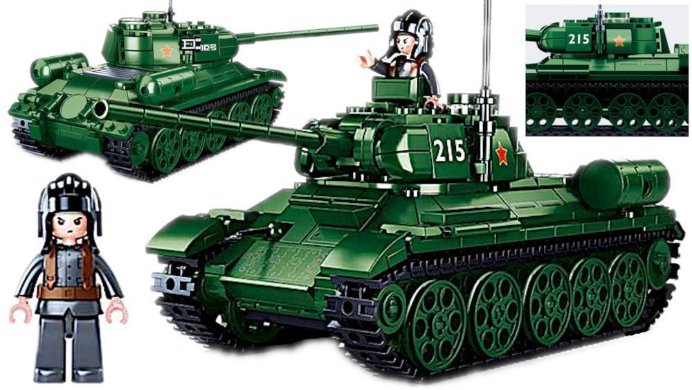 Klocki Czołg T-34/85 RUDY 102 Zielony jak LEGO