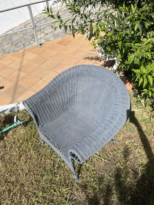 Poltrona Jardim em ferro e vime
