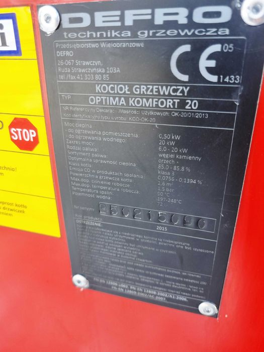 Części Do Pieca Defro 20kW Czesci do Kocioł Częsci Do Piec