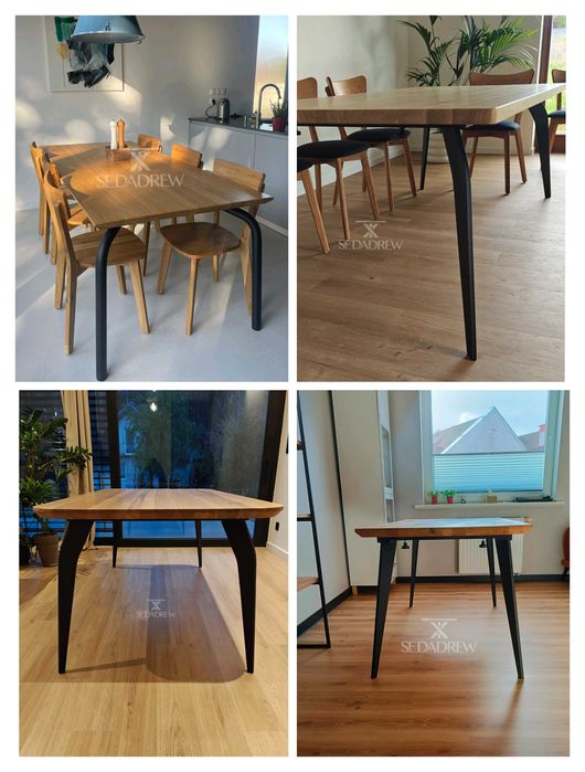 Stół dębowy loft do salonu do jadalni stolik kawowy  lite drewno