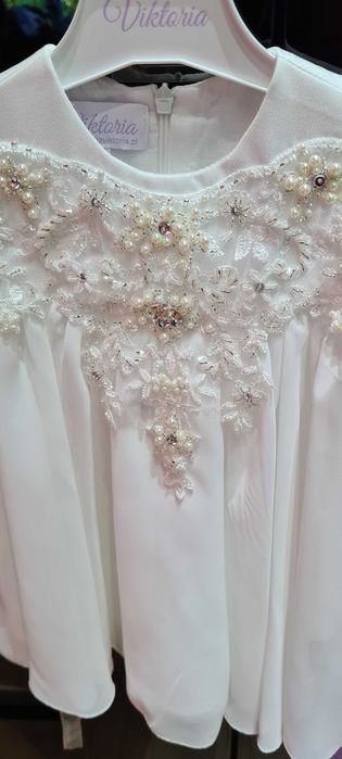 Zwiewna, biała sukieneczka dla dziewczynki roz 68, Viktoria