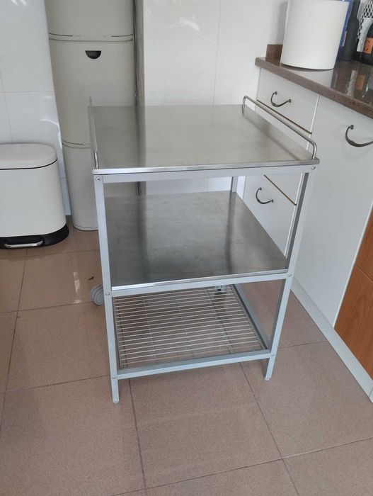 Carrinho de Cozinha Inox IKEA (OFERTA- Cadeiras + Bancos)  COMO NOVO