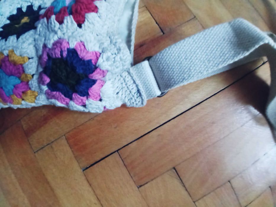 Torebka z włóczki ,  hand made, rękodzieło, szydełkowa