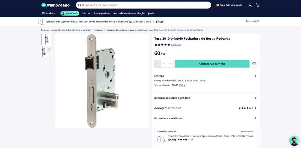 Tesa Assa Abloy Fechadura 2010 p hn 60