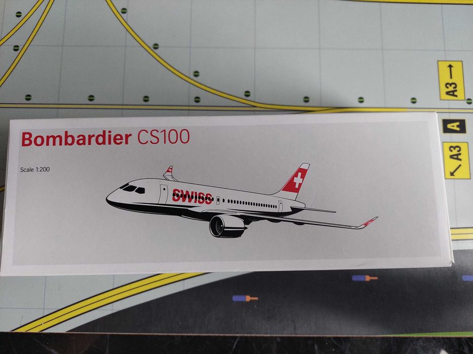 Model Bombardier SC100 SWISS 1:200 Herpa Hogan
