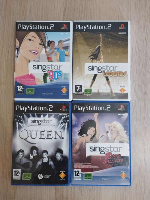 Microfones SingStar + jogos Ps2