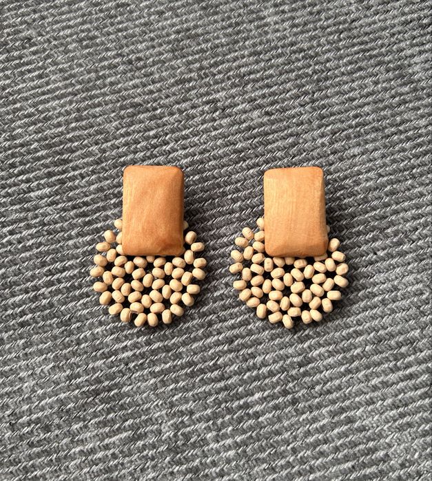 Drewniane kolczyki w stylu boho