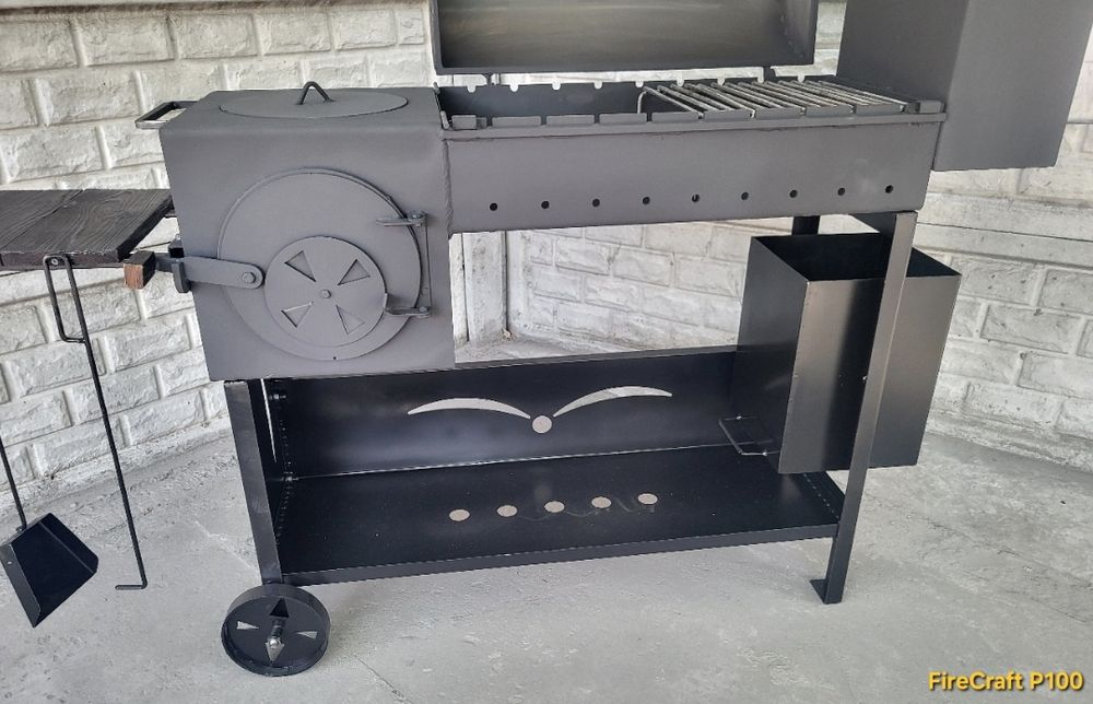 •5мм! 100% НЕ ПРОГОРИТЬ! Мангал Смокер з Піччю під казан та коптильнею