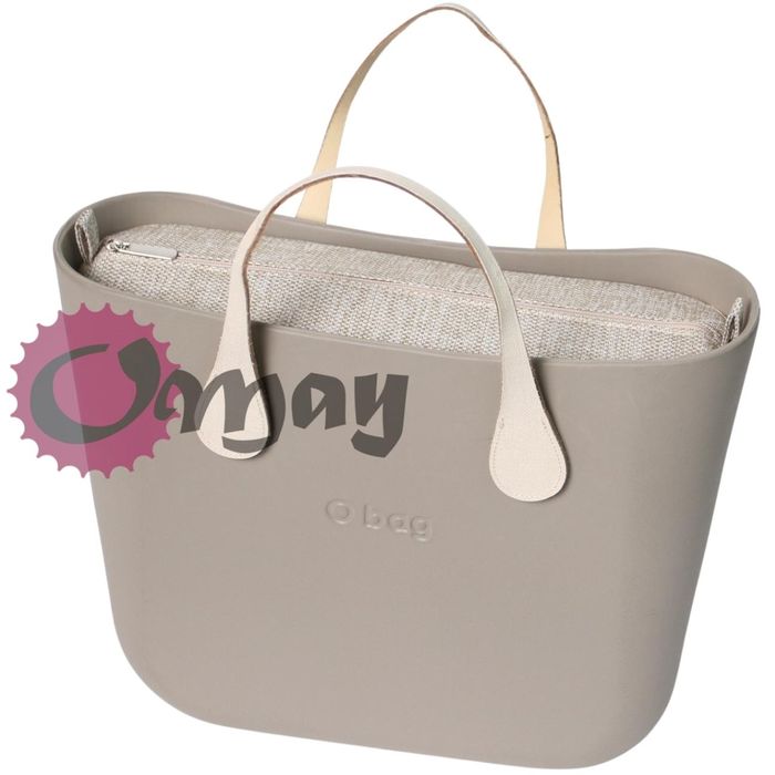 Naturalny organizer do OBAG STANDARD beż struktura 2 kieszenie OMAY