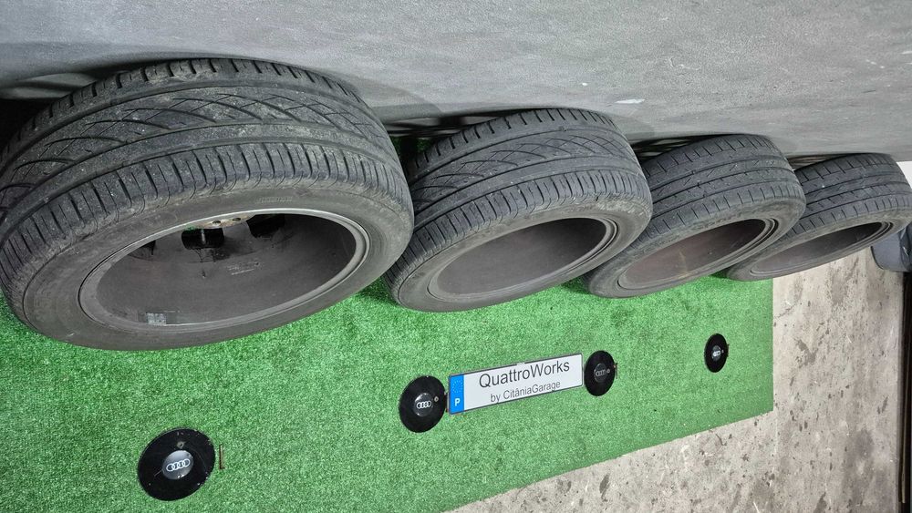 4 Jantes 16 Polegadas Dupla Furacao 5x100 e 5x112 Sline Preto Brilho com Pneus 205/55R16