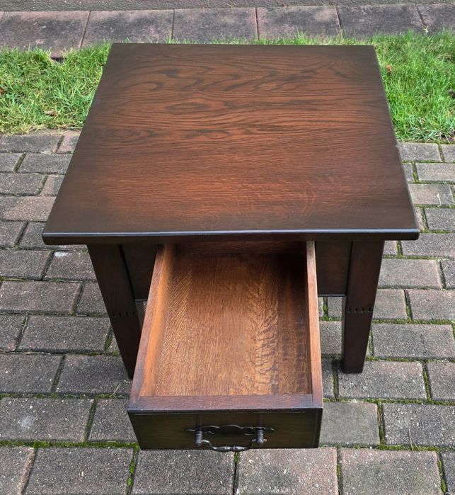 CIEKAWY Stylowy 100% Lity Dębowy Stolik Ława z Szufladą WYSYŁKA