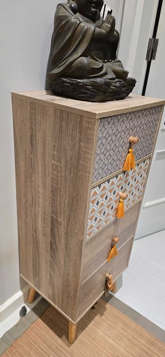 Móvel de arrumação decorativo com 4 gavetas – excelente estado