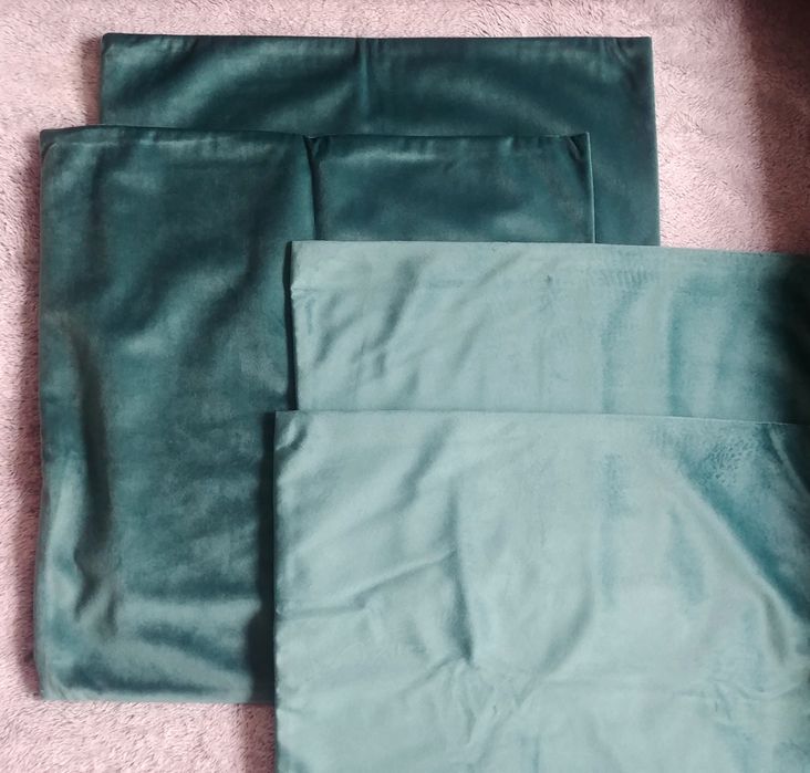 4 poszewki aksamitne 40x40 turkus morska zieleń