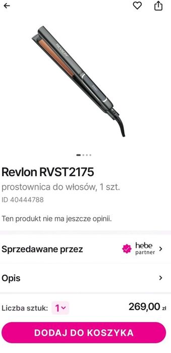 -40% Nowa prostownica do włosów Revlon RVST 2175 Hebe 269 zł !