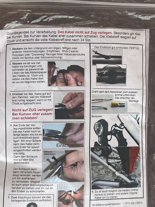 Kabel do roweru z klejem 2 m