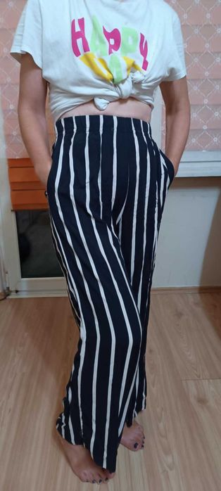 Spodnie czarno białe h&m