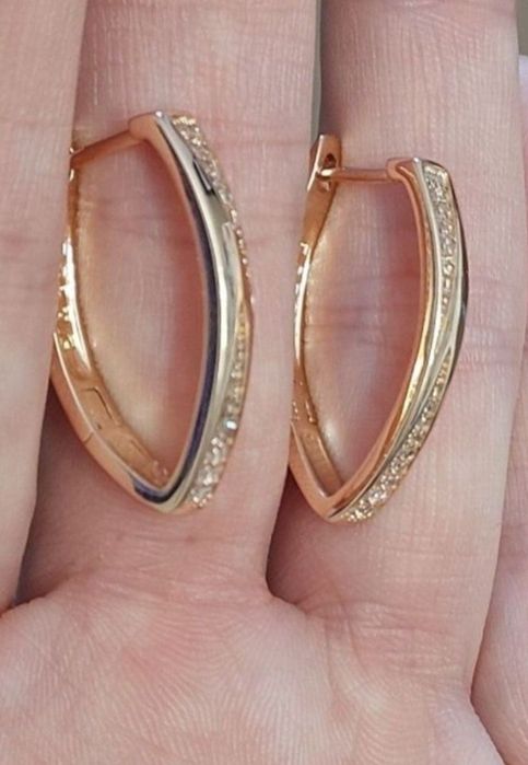 Kolczyki Różowe złoto 585