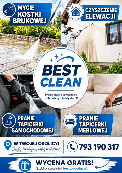 Mycie Kostki Brukowej | Dachów | Elewacji | Pranie Tapicerki | Best Clean